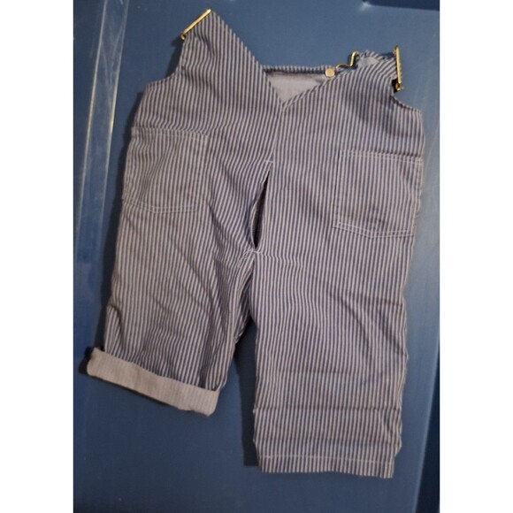 Furskins Teddy Bear blue white stripe Overalls - Picture 2 of 5
